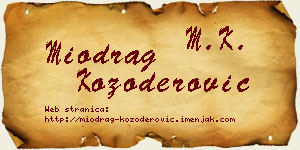 Miodrag Kozoderović vizit kartica